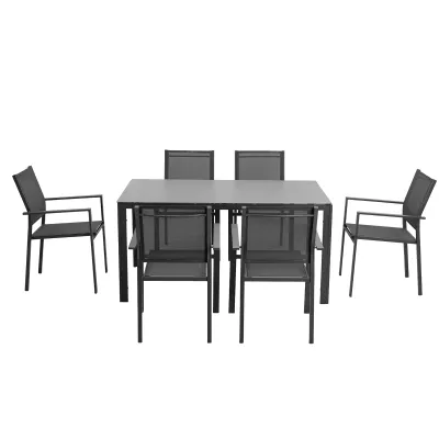 Jídelní zahradní set BABLIA - antracit / šedý