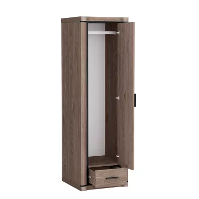 Úzká šatní skříň AIRA - šířka 58 cm, dub lanýž