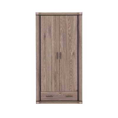 Dvoudveřová šatní skříň AIRA - šířka 97 cm, dub lanýž