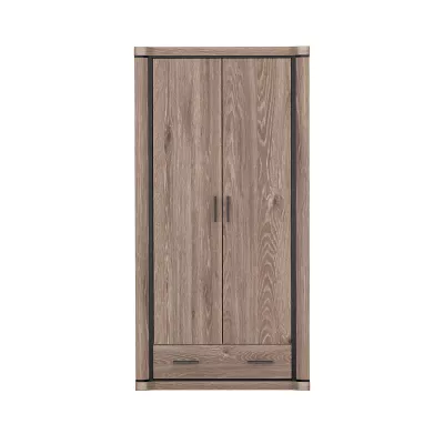 Dvoudveřová šatní skříň AIRA - šířka 97 cm, dub lanýž