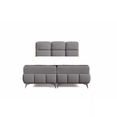 Kontinentální postel 200x200 CORAIMA - dub lancelot / šedá + topper ZDARMA
