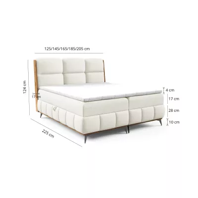 Kontinentální postel 200x200 CORAIMA - dub lancelot / žlutá + topper ZDARMA