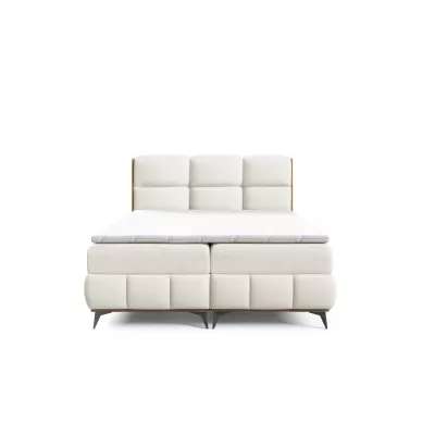 Kontinentální postel 200x200 CORAIMA - dub lancelot / krémová + topper ZDARMA
