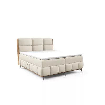 Kontinentální postel 200x200 CORAIMA - dub lancelot / béžová 1 + topper ZDARMA
