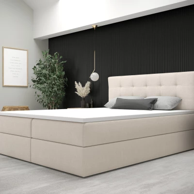Moderní postel 200x200 s úložným prostorem STIG 5 - béžová