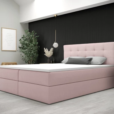 Moderní postel 200x200 s úložným prostorem STIG 5 - růžová