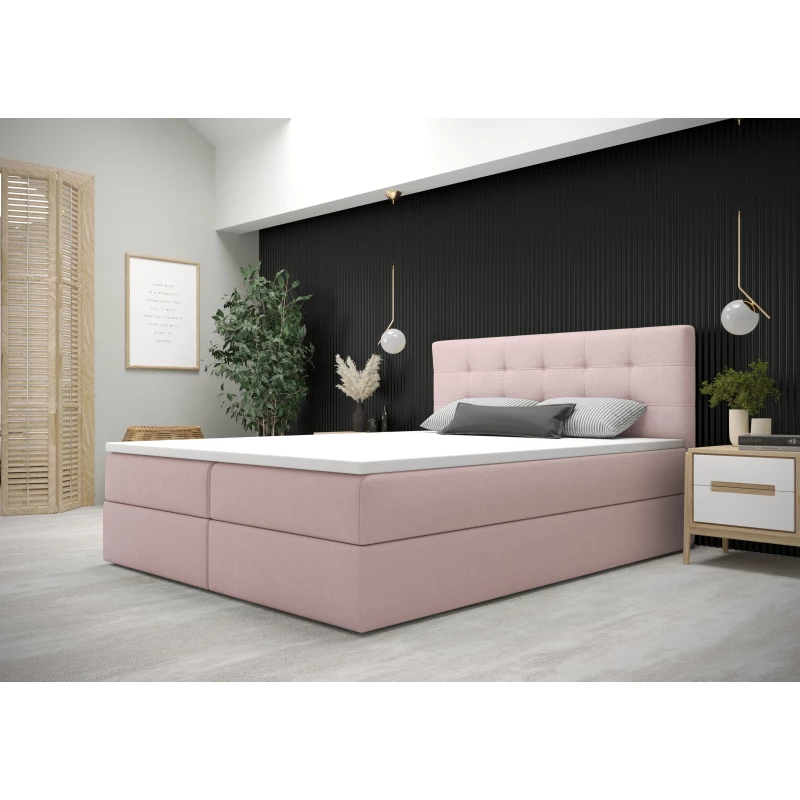 Moderní postel 200x200 s úložným prostorem STIG 5 - růžová
