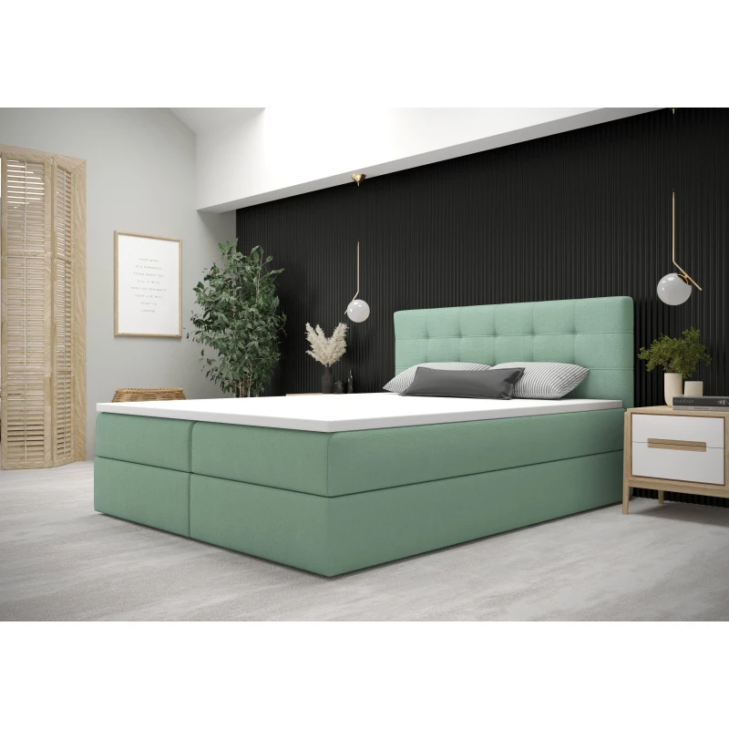 Moderní postel 200x200 s úložným prostorem STIG 5 - zelená