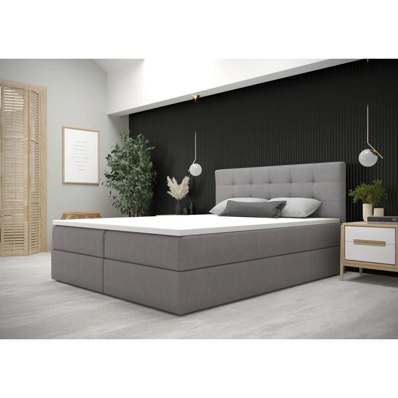Moderní postel 200x200 s úložným prostorem STIG 5 - šedá