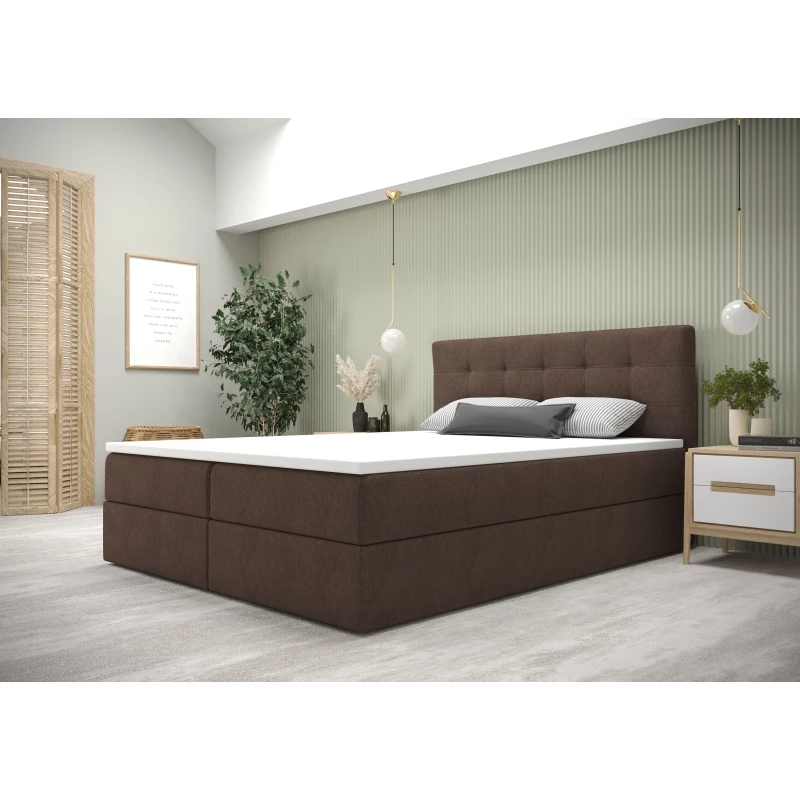 Moderní postel 200x200 s úložným prostorem STIG 5 - hnědá