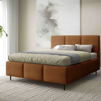Manželská postel 160x200 VIONA LEG s úložným prostorem - koniak