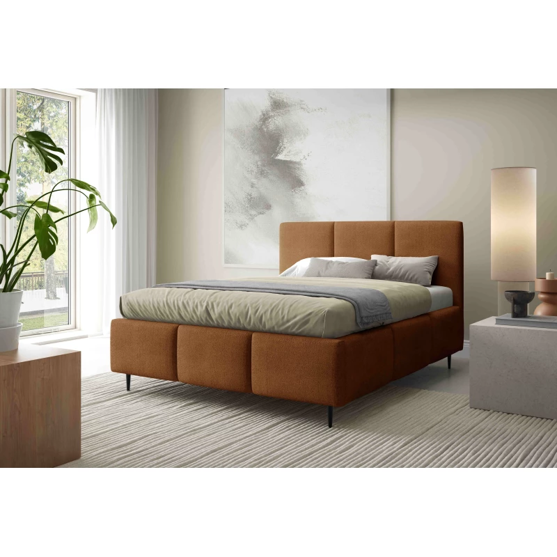 Manželská postel 160x200 VIONA LEG s úložným prostorem - koniak