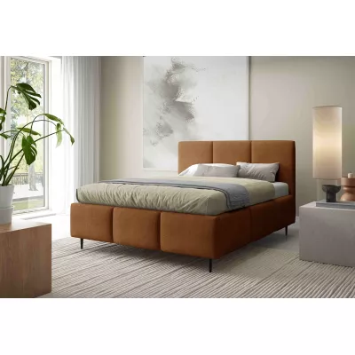 Manželská postel 160x200 VIONA LEG s úložným prostorem - koniak
