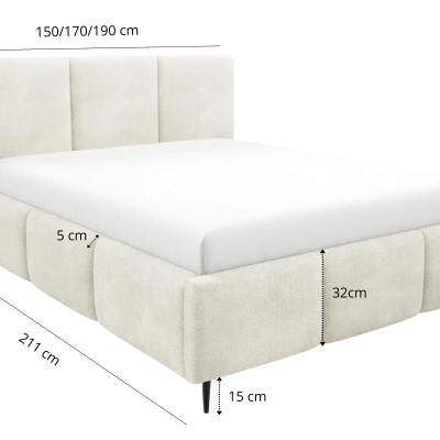 Manželská postel 160x200 VIONA LEG s úložným prostorem - koniak