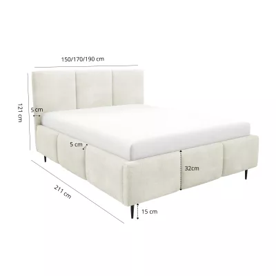 Manželská postel 160x200 VIONA LEG s úložným prostorem - ecru 1