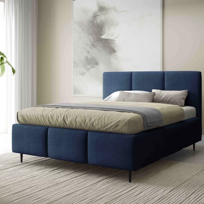 Manželská postel 160x200 VIONA LEG s úložným prostorem - modrá