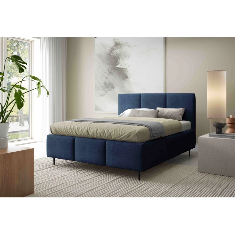 Manželská postel 160x200 VIONA LEG s úložným prostorem - modrá