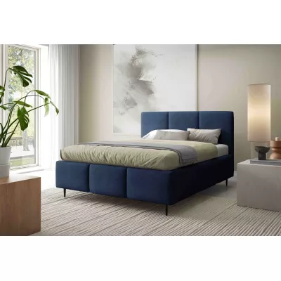 Manželská postel 160x200 VIONA LEG s úložným prostorem - modrá