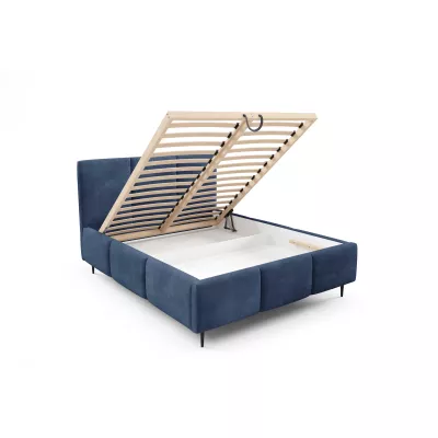 Manželská postel 160x200 VIONA LEG s úložným prostorem - modrá