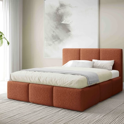 Manželská postel 160x200 VIONA s úložným prostorem - korálová