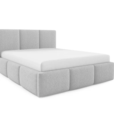 Manželská postel 160x200 VIONA s úložným prostorem - světle šedá