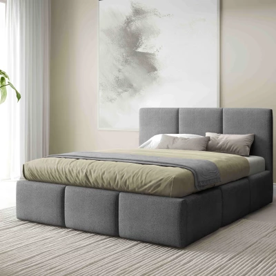 Manželská postel 160x200 VIONA s úložným prostorem - šedá