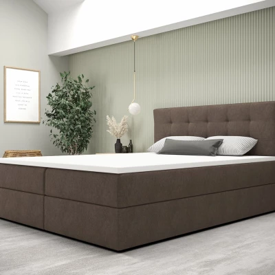 Moderní postel 140x200 s úložným prostorem STIG 5 - světle hnědá