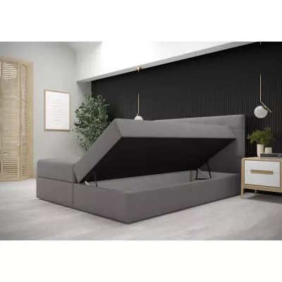 Moderní postel 200x200 s úložným prostorem STIG 5 - tmavě šedá