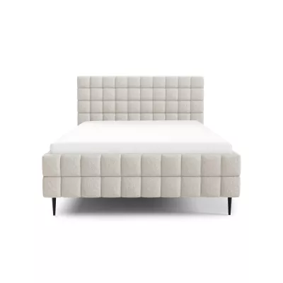 Čalouněná postel 180x200 LAILA LEG s úložným prostorem - světle béžová