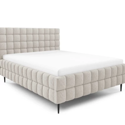Čalouněná postel 180x200 LAILA LEG s úložným prostorem - světle béžová
