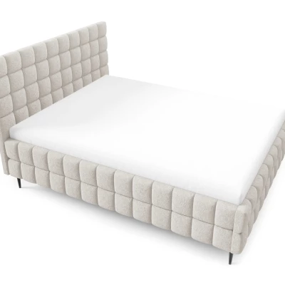Čalouněná postel 180x200 LAILA LEG s úložným prostorem - světle béžová