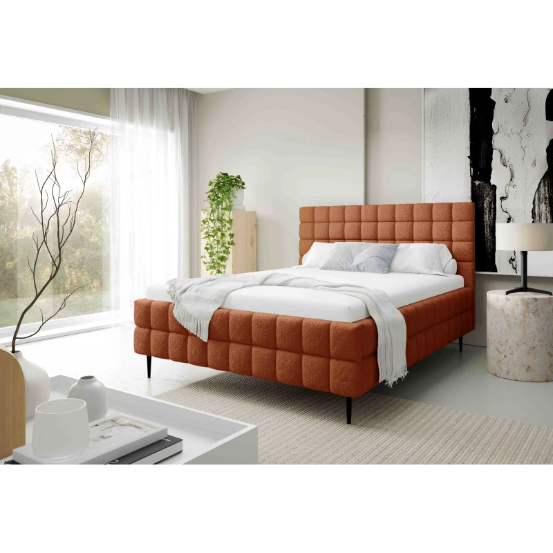 Čalouněná postel 160x200 LAILA LEG s úložným prostorem - korálová