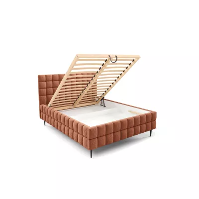 Čalouněná postel 160x200 LAILA LEG s úložným prostorem - korálová