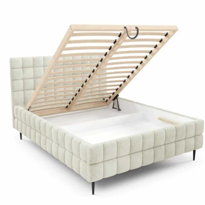 Čalouněná postel 180x200 LAILA LEG s úložným prostorem - ecru 1