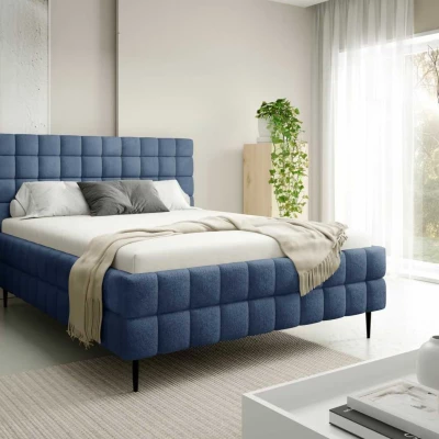Čalouněná postel 180x200 LAILA LEG s úložným prostorem - modrá