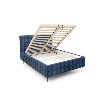 Čalouněná postel 180x200 LAILA LEG s úložným prostorem - modrá