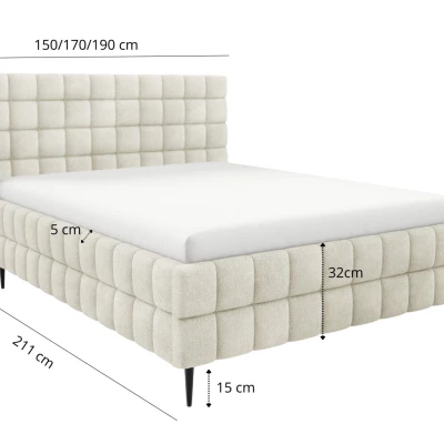 Čalouněná postel 160x200 LAILA LEG s úložným prostorem - modrá