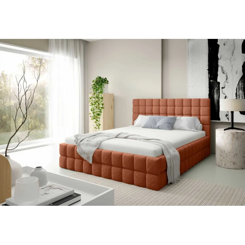 Čalouněná postel 180x200 LAILA s úložným prostorem - korálová