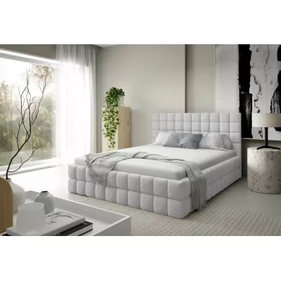 Čalouněná postel 180x200 LAILA s úložným prostorem - světle šedá