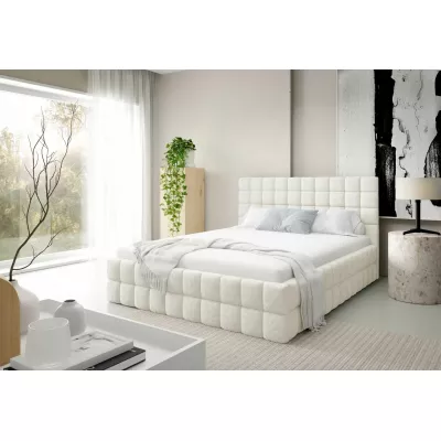 Čalouněná postel 180x200 LAILA s úložným prostorem - smetanová