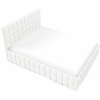Čalouněná postel 160x200 LAILA s úložným prostorem - bílá