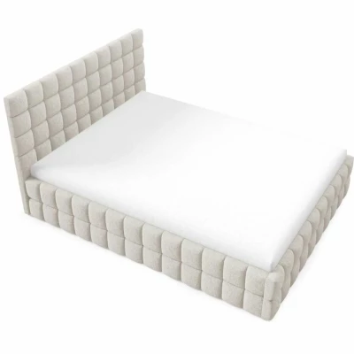Čalouněná postel 160x200 LAILA s úložným prostorem - světle béžová