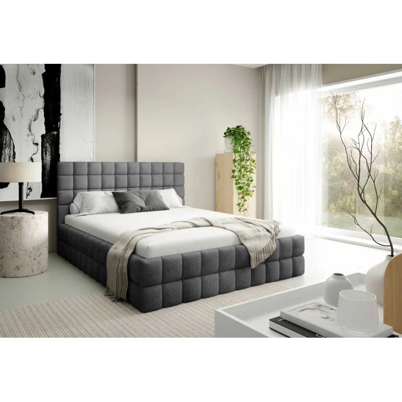 Čalouněná postel 160x200 LAILA s úložným prostorem - antracit
