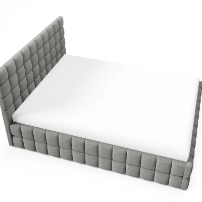 Čalouněná postel 160x200 LAILA s úložným prostorem - šedá