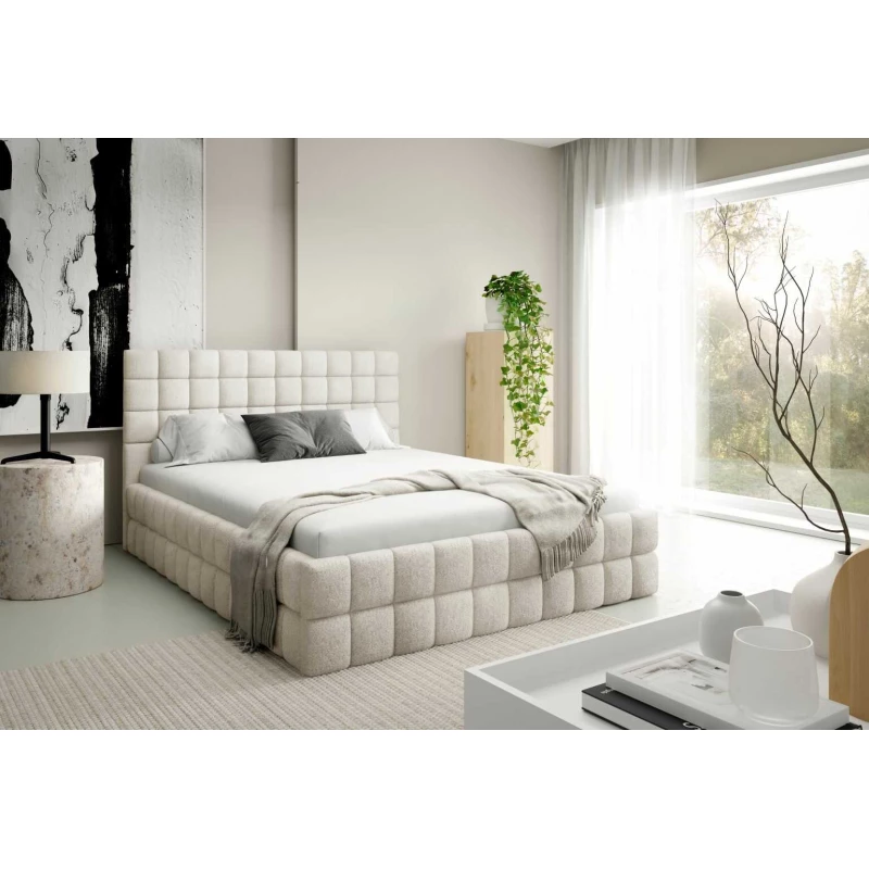 Čalouněná postel 160x200 LAILA s úložným prostorem - ecru 2