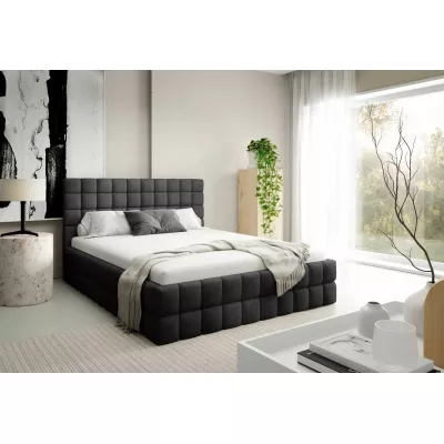 Čalouněná postel 160x200 LAILA s úložným prostorem - černá
