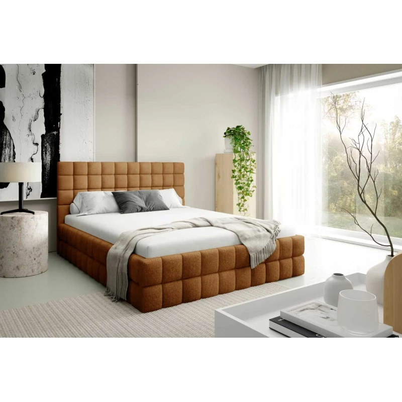 Čalouněná postel 160x200 LAILA s úložným prostorem - hnědá