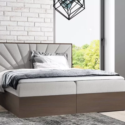 Čalouněná manželská postel 160x220 CHANTELLE 7 - tmavý dub / popelavá + topper ZDARMA