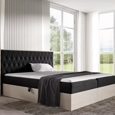 Manželská postel 140x220 CHANTELLE 6 - nordic teak / grafitová + topper ZDARMA