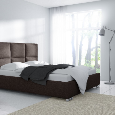 Designová postel Venezia s vysokým čelem a úložným prostorem hnědá 160 x 200